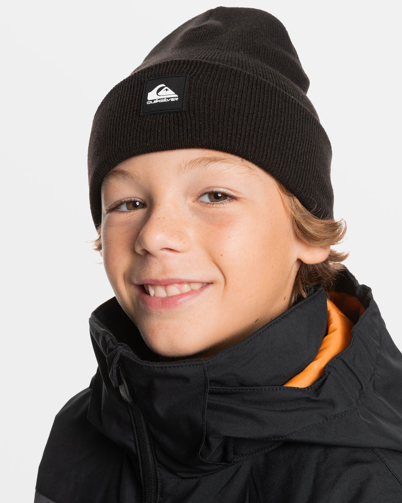 Boys 8-16 Brigade Cuff Beanie - True Black