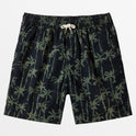 Taxer Print Elastic Waist Shorts - Laurel Wreath Painted Palms