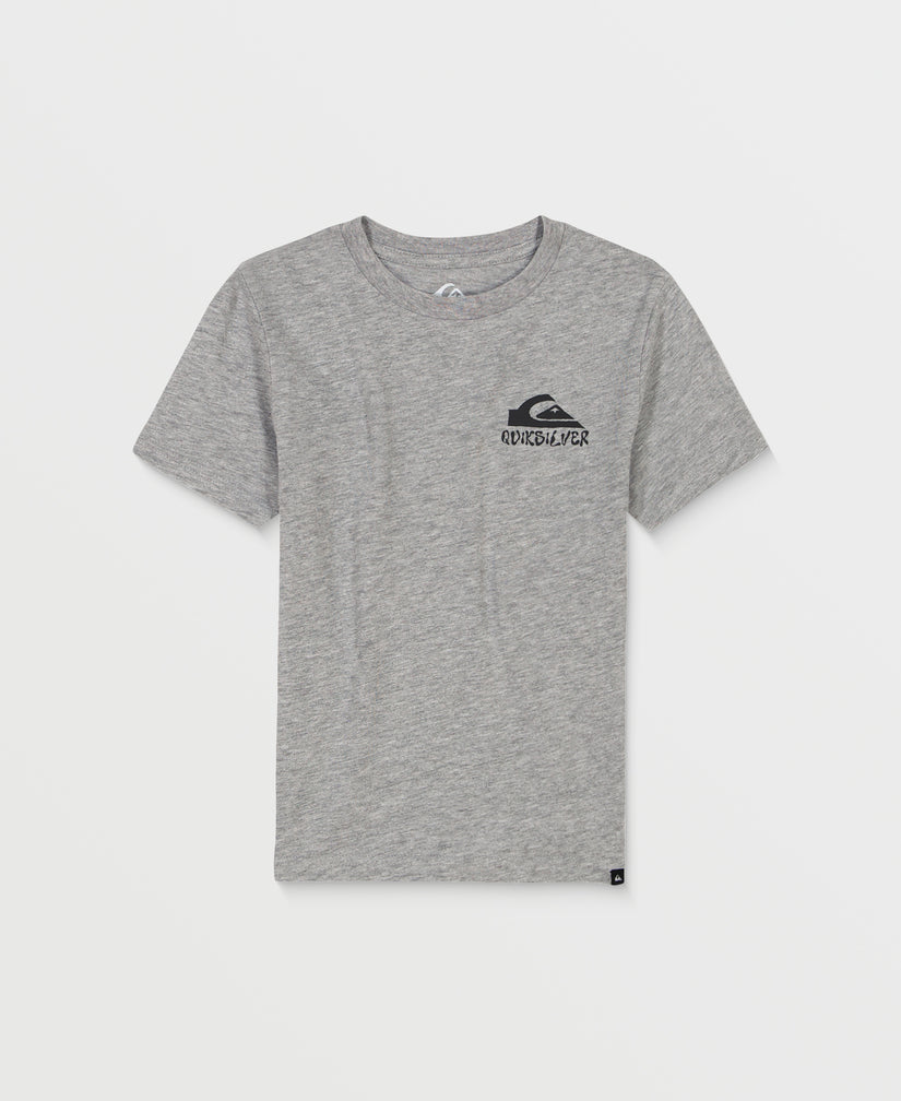 Boys Shark Mouth Short Sleeve Shirt - Grey Heather