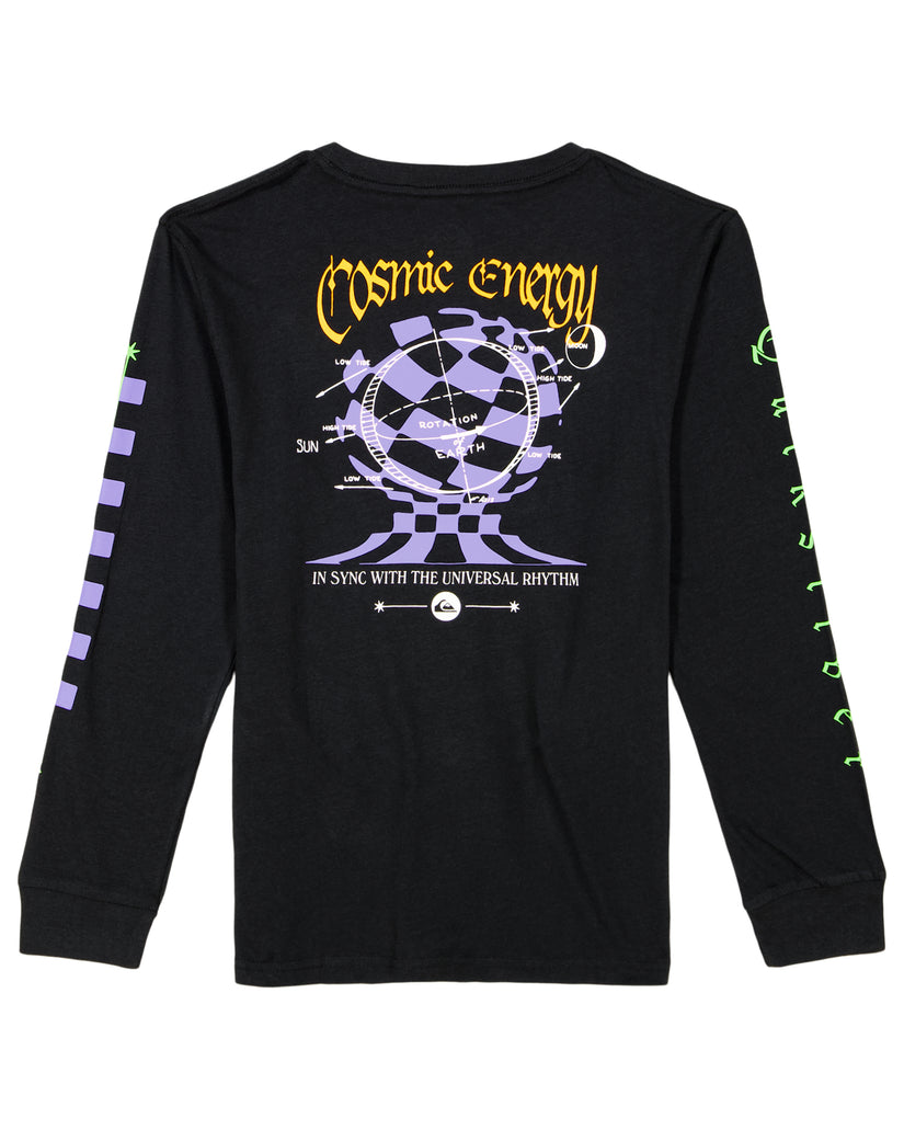 Boys 8-16 Qs Cosmic Long Sleeve T-Shirt - Black