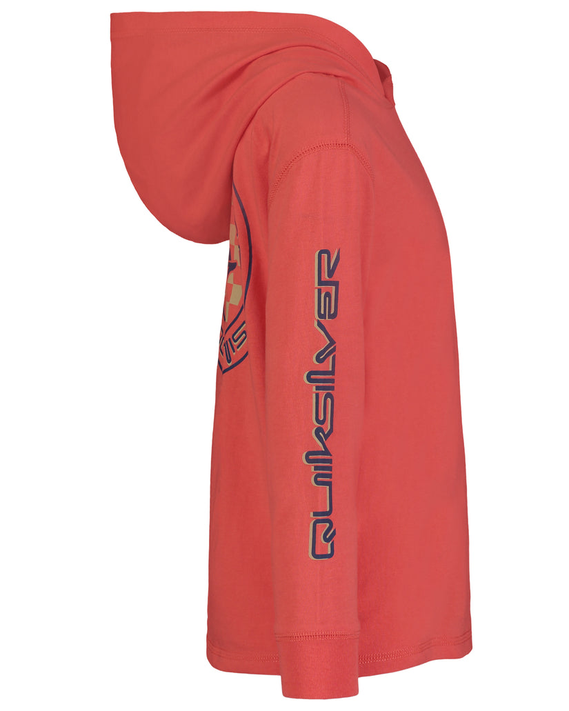 Boys 2-7 Round About Hooded Long Sleeve T-Shirt - Spiced Coral