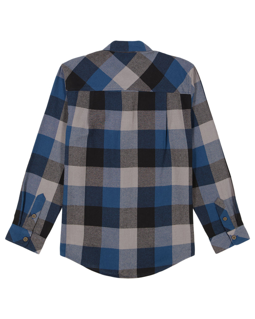 Boys 8-16 Mother Fly Long Sleeve Flannel Shirt - Estate Blue