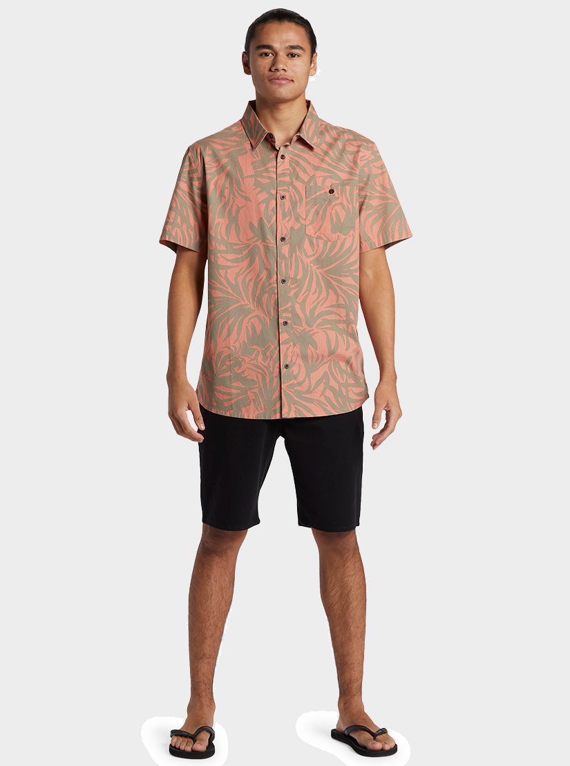 Hawaii Foliage Woven Hawaiian Shirt - Canyon Clay