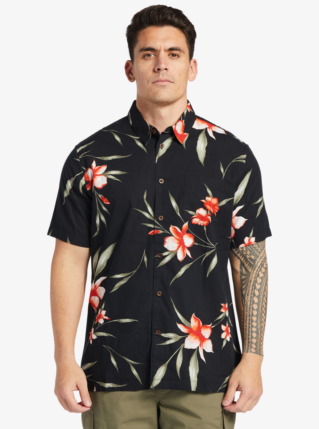 Waterman Night Bloomer Woven Shirt - Black Night Bloomer