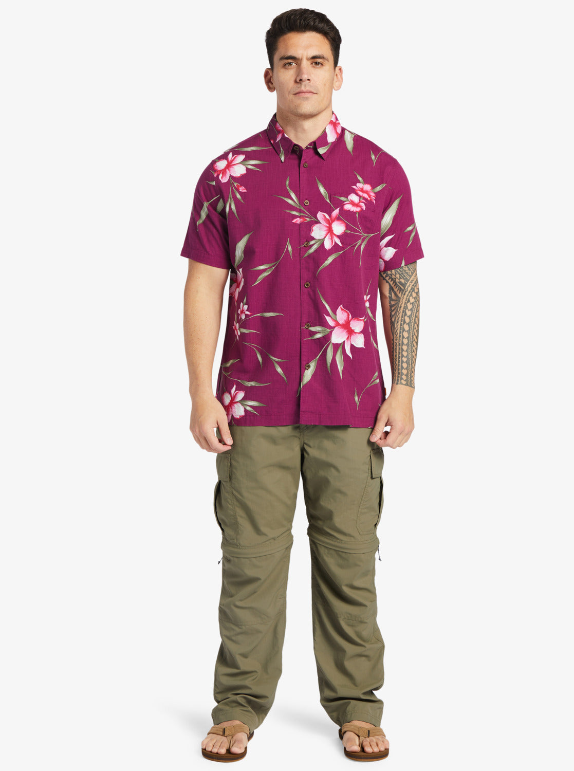 Waterman Night Bloomer Woven Shirt - Magenta Night Bloomer