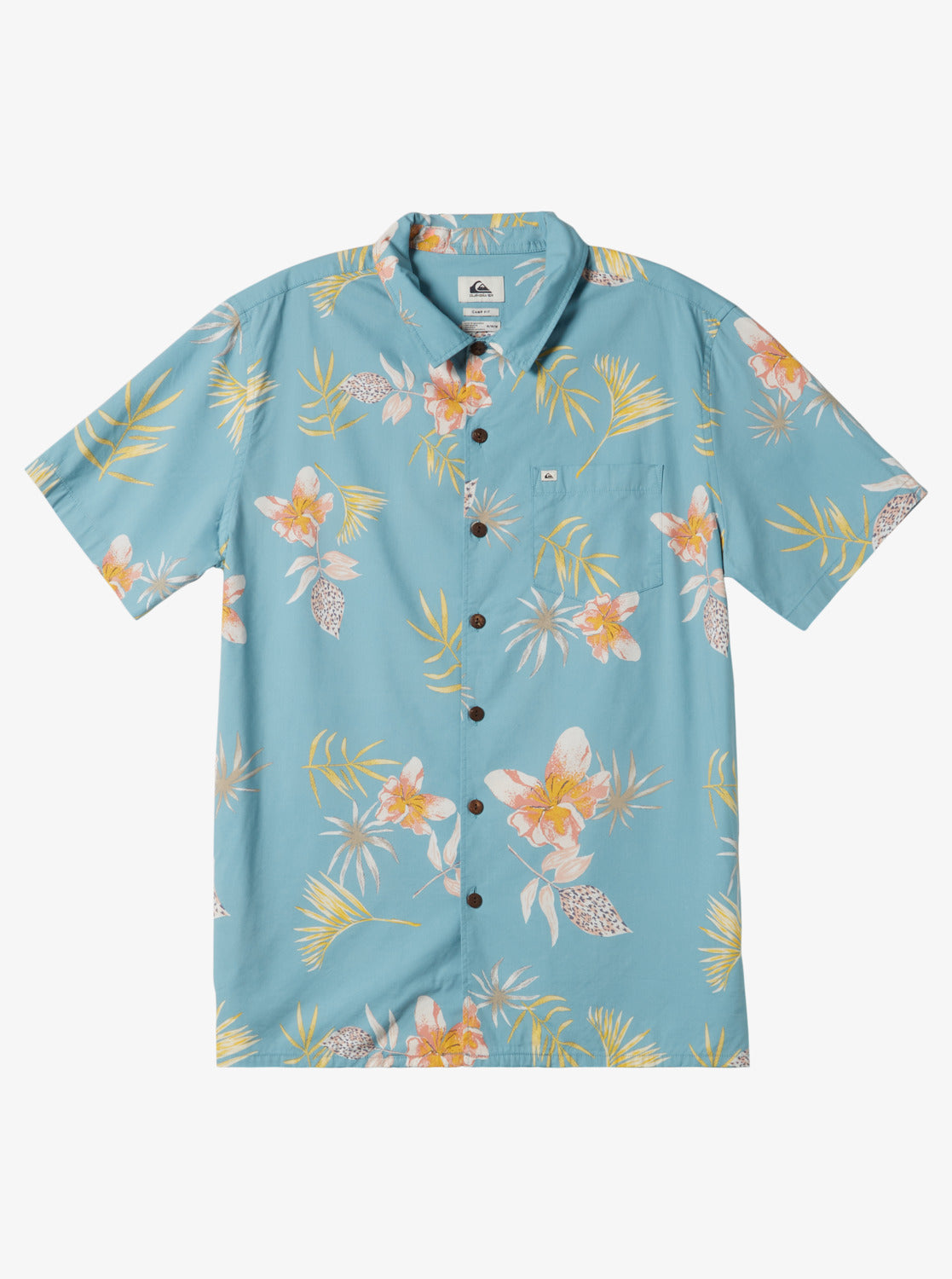 Tropical Floral Short Sleeve Woven Shirt - Reef Waters Tropical Floral