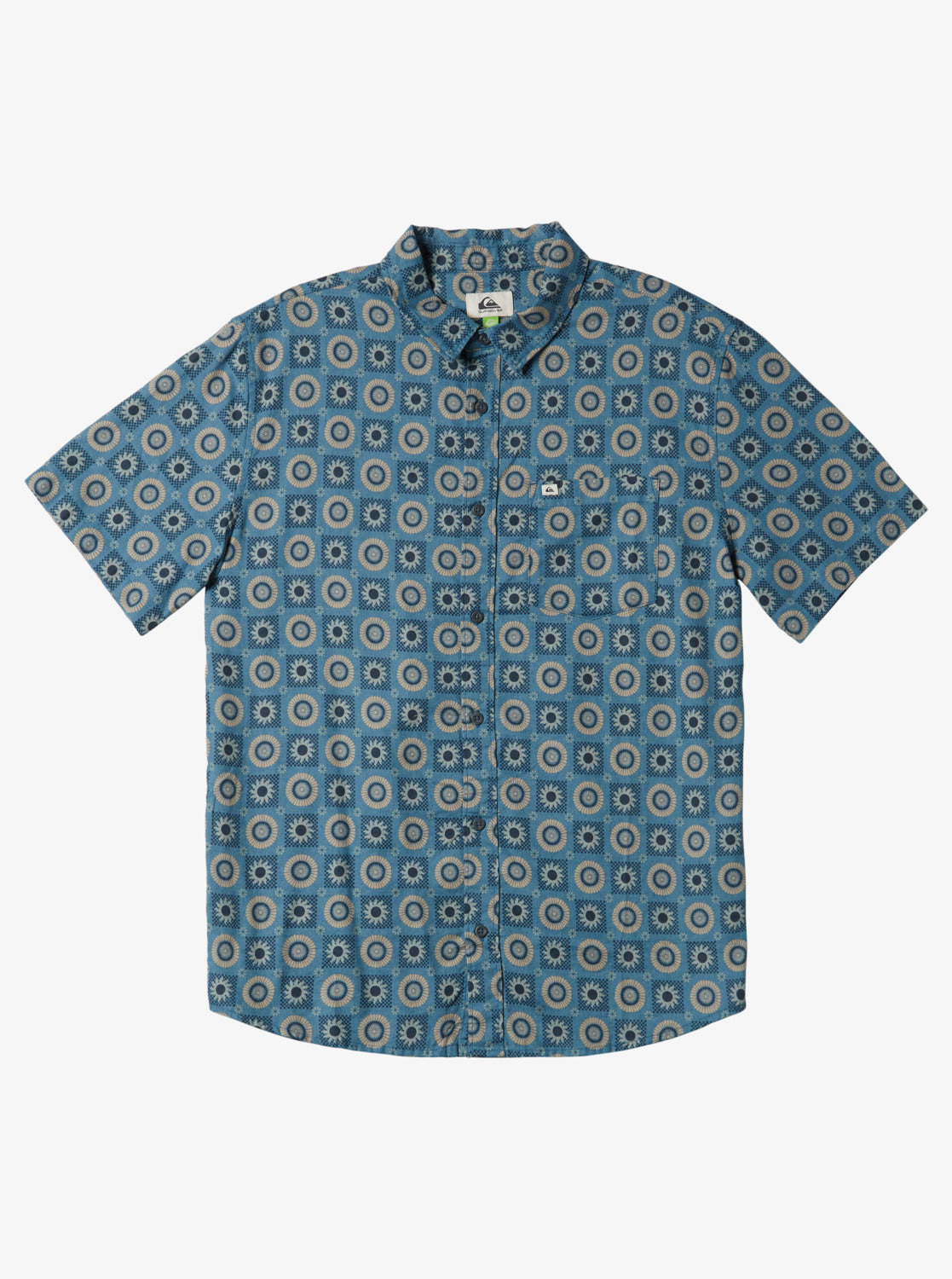 Mandala Short Sleeve Woven Shirt - Agean Blue Mandala Ss