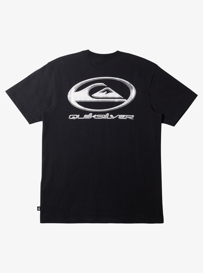 Chrome Logo Short Sleeve Saturn T-Shirt - Black