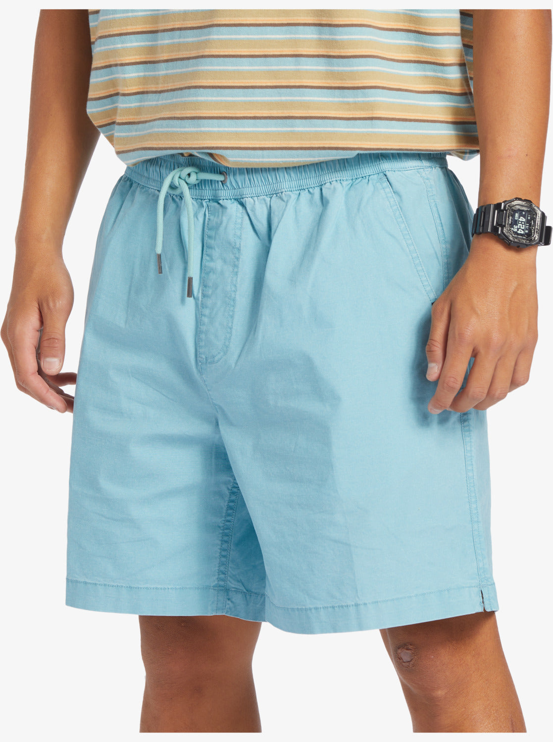 Taxer Elastic Waist Shorts - Cameo Blue