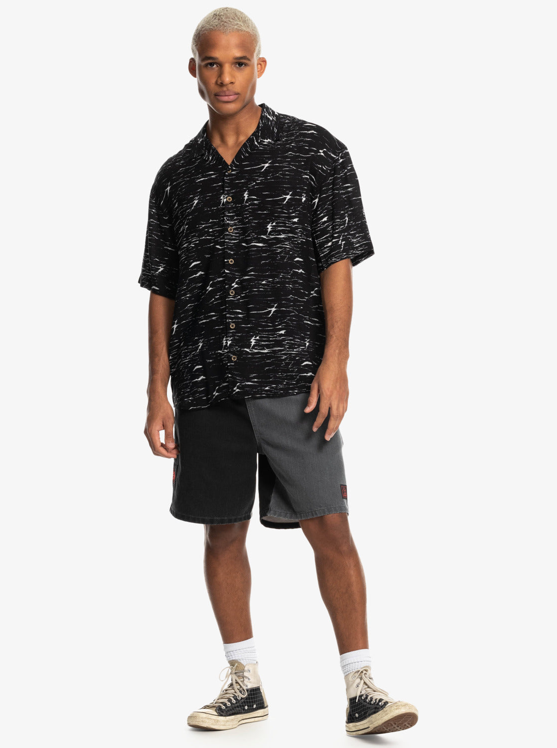 Quiksilver X Stranger Things Veinscose Short Sleeve Shirt - Upside Dow