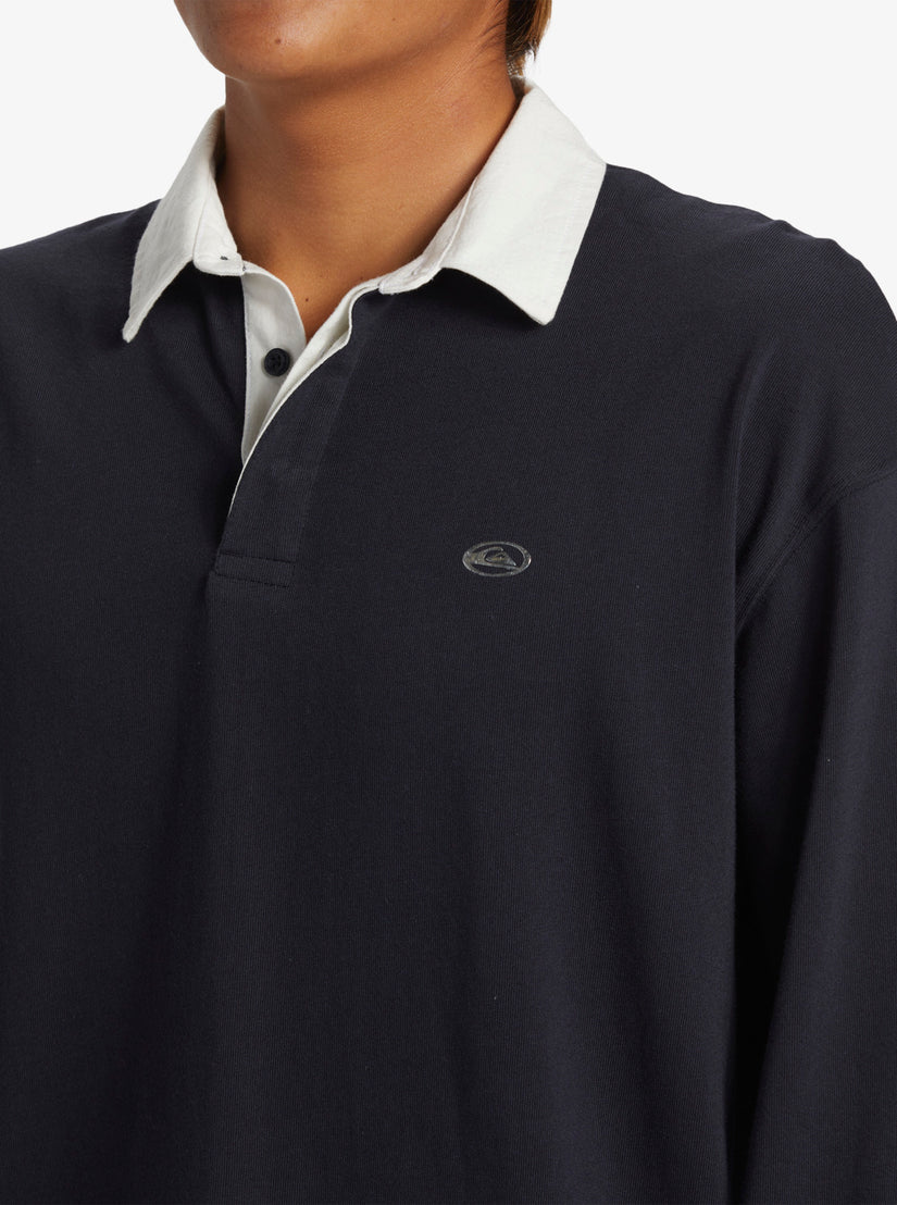 Saturn Long Sleeve Polo Shirt - Dark Navy