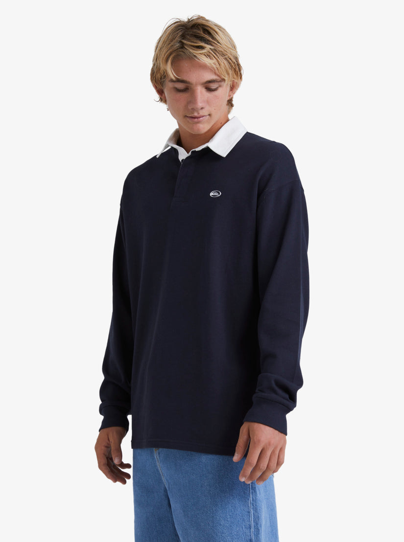 Saturn Long Sleeve Polo Shirt - Dark Navy